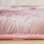 Andency Area Rugs 9x12 for Living Room Home Decor, Large Shaggy Bedroom Carpet, Non-Slip Big Shag Indoor Thick Soft Fluffy Furry Fur Area Rugs for Kids Dorm Nursery Aesthetic, Tie-Dyed Dusty Pink