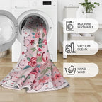 DUKINO 2x6 Kitchen Runner Rug for Hallway, Washable Runner Rug with Non Slip Backing, Low Pile Soft Boho Floral Carpet for Girls Room, Kitchen, Entryway, Laundry, Bedroom, Pink