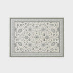 EVERGRACE Area Rugs for Living Room 5x7, Boho Floral Faux Wool Indoor Outdoor Rugs, Washable Rugs for Bedroom Dining Room Entryway Kitchen, Low Pile Floor Mat Carpet for Home Decor, Cool Gray