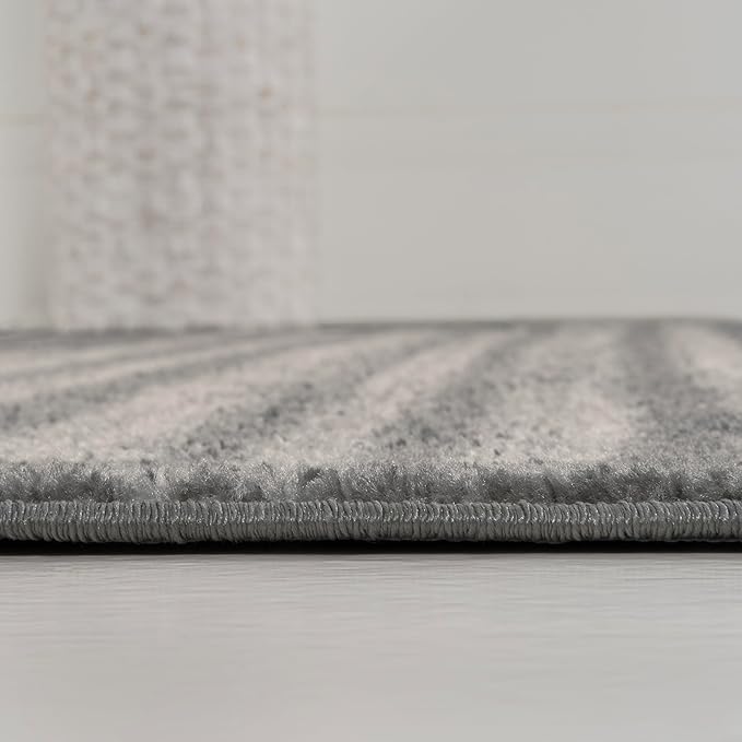 JONATHAN Y Khalil Modern Berber Stripe Gray/Cream Indoor Area Rug, 8x10, Contemporary, Bohemian, Easy-Cleaning for Living Room, Bedroom, Kitchen, Pet Friendly, Non-Shedding (MOH207G-8)