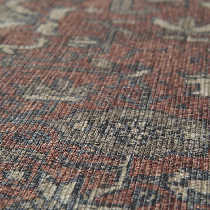 Revival Rugs Zinnia 6'x9' Zero-Shedding Area Rug for Living Room Bedroom - Oeko-TEX Certified, Low Pile, Spot Clean, Terra, Orange, Red