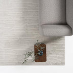 Revival Rugs Ebb 6'7"x9' Washable Area Rug for Living Room Bedroom - 100% Recycled Oeko-TEX Certified, Medium Pile, Beige, Cream