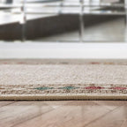 Antep Rugs Alfombras Modern Bordered 2x10 Non-Skid (Non-Slip) Low Profile Pile Rubber Backing Indoor Area Runner Rugs (Beige, 2' x 10')