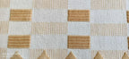 Handmade Scalloped Wool Area Rug - Modern Geometric Pattern, Green-Beige Stripes, Checkered Chevron Design - Soft, Durable Thick Carpet for Living Room, Bedroom (Neutral Beige, 9' x 12')