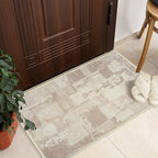 GLN Rugs Contemporary Collection - Machine Washable Area Rug, Contemporary Washable, Non Slip, Low Pile Chenille Rug, Living Room, Bedroom, Kitchen Rug (2' x 3' Abstract Tan)