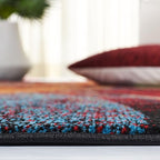 SAFAVIEH Glacier Collection 11' x 15' Red/Green GLA126Q Modern Abstract Non-Shedding Living Room Bedroom Area Rug
