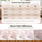 WITSHOCK Pink Rugs 8x10 for Bedroom Girls,Floral Modern Distress Print Pattern Carpet for Living Room Dining Room,Stain Resistant Anti Slip Backing Rugs for Kids Room Nursery Playroom,Light Pink