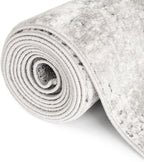 Rugs.com Leipzig Collection Rug – 6 Ft Square Gray Low-Pile Rug Perfect for Living Rooms, Kitchens, Entryways