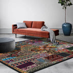 Vintage Boho Area Rugs Multicolor Ethnic Style Geometric Splicing Carpets Bedroom Living Room Kitchen Floor Mats Indoor Outdoor Non-Shedding Runner Rug Home Décor Carpet 1.3' X 2'