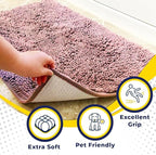 Muddy Mat® | Super Absorbent Door Mat Indoor, Microfiber Quick Dry Chenille Entryway Rug, Non-Slip Front Door Mat, Indoor Mats for Entryway, Machine Washable Pet Rug, Pink 36"x60"