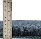 Unique Loom Davos Shag Collection Area Rug - Solid (3' 3" Round, Marine Blue)