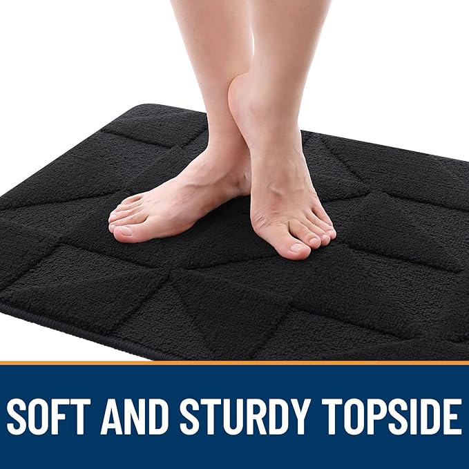 OLANLY Door Mats Indoor, Non-Slip, Absorbent, Dirt Resist, Entrance Washable Mat, Low-Profile Inside Entry Doormat for Entryway (30x17 inches, Black)