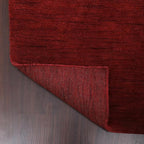 Hand Knotted Loom Wool ECO-Friendly Area Rugs - 2'6''x10', Runner, Red Color, Solid Plain Design, High Pile Thick Handmade Anti Skid Area Rugs for Living Room, Bed Room (L00111)