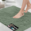 GORILLA GRIP Bath Rug Mat 30x20, Thick Soft Absorbent Chenille, Quick Dry Microfiber Mats, Rubber Backing Washable Shower Floor Rugs, US Designed Bathroom Bathmat Home Decor Accessories, Sage Green