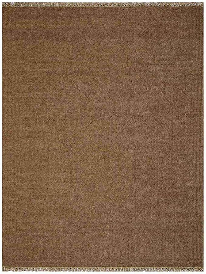 Rugsotic Carpets Hand Woven Flat Weave Kilim Wool 4'x6' Area Rug Solid Cream D00111