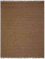 Rugsotic Carpets Hand Woven Flat Weave Kilim Wool 7'x9' Area Rug Solid Cream D00111