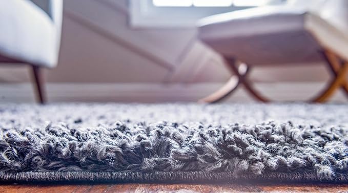 Unique Loom Davos Shag Collection Area Rug - Solid (2' 7" x 20' Runner, Peppercorn)