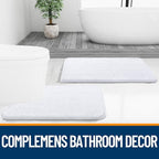 OLANLY Toilet Rugs U-Shaped 24x20, Extra Soft Absorbent Chenille Contour Bathroom Rugs for Toilet, Dry Quickly, Machine Washable, Non-Slip Bath Mat, White