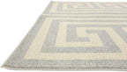 Unique Loom Athens Collection Classic Geometric Modern Border Design Area Rug (7' 0 x 10' 0 Rectangular, Gray/ Beige)