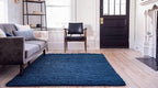 Unique Loom Solid Shag Collection Area Rug (7' 1" x 10' Rectangle, Sapphire Blue/ Navy Blue)