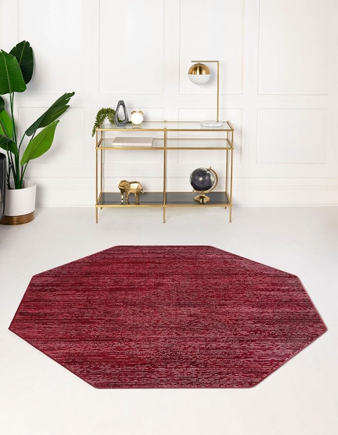 Unique Loom Finsbury Collection Area Rug - Kate (5' 3" Octagon, Red)