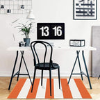 KOZYFLY Orange and White Striped Rug Doormat 2x3 Ft Halloween Fall Cotton Woven Washable Indoor Outdoor Rugs for Layered Door Mats Porch/Kitchen/Farmhouse