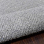 Rugsotic Carpets Hand Woven Flat Weave Kilim Wool ECO-Friendly Area Rugs - 4'x6', Rectangle Shape, Light Silver Color, Solid Plain Design, Low Pile Handmade Rugs for Living Room (D00111)