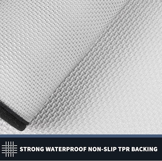PURRUGS Dirt Trapping Door Mat 24" x 60", Non-Slip/Skid Machine Washable Entryway Rug, Shoes Scraper, Area Rug, Super Absorbent Welcome Mat for Muddy Wet Shoes and Paws, Bluish Grey & Charcoal