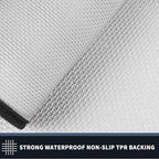 PURRUGS Dirt Trapping Door Mat 24" x 84", Non-Slip/Skid Machine Washable Entryway Rug, Shoes Scraper, Area Rug, Super Absorbent Welcome Mat for Muddy Wet Shoes and Paws, Bluish Grey & Charcoal