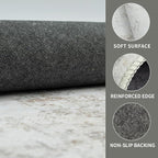 Washable 3×5 Area Rug for Living Room, Vintage Floral Rug Soft Non Slip Stain Resistant Boho Carpet for Bedroom Dinning Room Kitchen Home Office 02 Beige