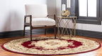 Rugs.com Chateau Collection Rug - 4 Ft Round Red Medium Pile Rug