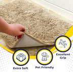 Muddy Mat® | Super Absorbent Door Mat Indoor, Microfiber Quick Dry Chenille Entryway Rug, Non-Slip Front Door Mat, Indoor Mats for Entryway, Machine Washable Pet Rug, Beige XXXL 72"X48"