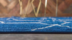 Unique Loom Trellis Frieze Collection Area Rug - Geometric (7' Square, Navy Blue/ Ivory)