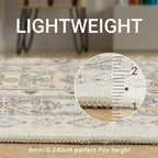 zesthome 5x7 Area Rugs - Ultra-Thin Washble Rug, Stain Resistant Anti Slip Backing Rugs for Living Room,Bedroom, Vintage Home Decor Area Rug