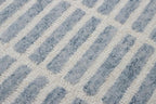 Capitola Hand-Tufted Wool Rug 9x13 Blue Coastal, Rustic Area Carpet for Bedroom Living Room, Textured Natural PB Style, Soft Wool Accent Mat
