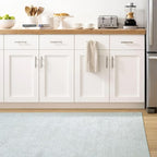 Dash and Albert Herringbone Machine Washable Area Rug - 3' x 5' Swedish Blue - Geometric Accent Rug - Anti-Slip Backing, Lightweight, Machine Washable, High Traffic Areas Kitchen, Mudroom, Entryway