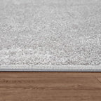 Paco Home Solid Area Rug in Silver Modern Plain Design, Size: 2'8" x 4'11"