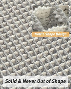 Upgraded Waffle Runner Rug Super Absorbent Non Slip Bath Mats for Bathroom Machine Washable Bathroom Runner Rug with Tassels, Ideal for Hallway Bedroom Laundry Room, 17" x 48", LightGrey & Cream