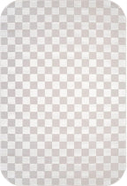 Beverly Rug Modern Geometric Area Rug 4x6 Low-High Pile Durable Soft Abstract Checkered Indoor Rugs for Living Dining Room Office Stain Resistant Non Shedding Casual Indoor Carpet Beige White 4 x 6