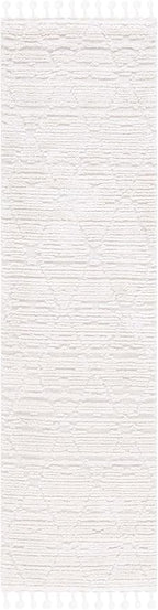 SAFAVIEH Marrakesh Collection Runner Rug - 2'2" x 18', Beige, Moroccan Boho Braided Tassel Design, Ideal for High Traffic Areas in Living Room, Bedroom, Dining Room (MRK517C-218)