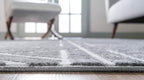 Rugs.com Lattice Trellis Collection Rug – 7' x 10' Gray Low-Pile Rug Perfect for Living Rooms, Large Dining Rooms, Open Floorplans