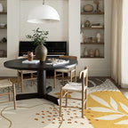 Lahome Boho Rug for Living Room - 5 x 7 Area Rugs Washable Non-Slip Soft Bedroom Carpet Ultra-Thin Throw Tan Dining Room Rug, Botanical Print Indoor Modern Floral Rug for Office Nursery Kids Room