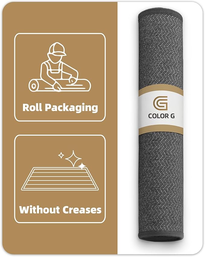 Color&Geometry Large Front Door Mat Indoor Entrance, 24"X48" Indoor Mats for Entryway Non Slip Rubber Backed, 2x4 Dirt Trapper Double Door Mat Washable, Charcoal Grey (Rolled-up NO Creases)