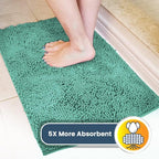 Muddy Mat® | Super Absorbent Door Mat Indoor, Microfiber Quick Dry Chenille Entryway Rug, Non-Slip Front Door Mat, Indoor Mats for Entryway, Machine Washable Pet Rug, Sea Green 24"x36"