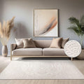 Paco Home Modern in- and Outdoor Rug with Carved Oriental Mandala Pattern in Cream, Size: 7'10" x 11'2"