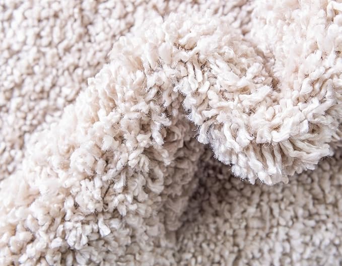 Unique Loom Davos Shag Collection Area Rug - Solid (2' 2" x 8' Runner, Linen)