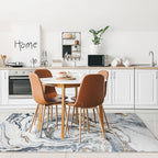LUXE WEAVERS Marble Effect Abstract Blue 4x5 Area Rug