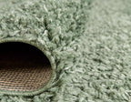 Unique Loom Davos Shag Collection Area Rug - Solid (3' 3" Square, Sage)