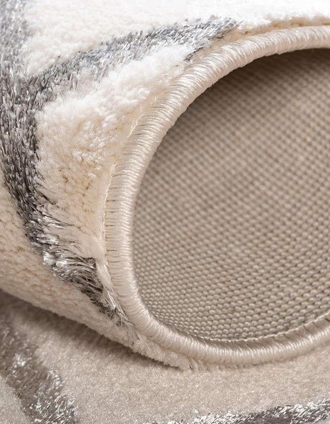 Unique Loom Marilyn Monroe Glam Collection Area Rug - Trellis (7' 10" Square, White Silver/ Silver)