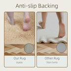 8x10 Solid Fluffy Camel Area Rug – Washable, Durable, Extra Large Living Room Rug, Non-Slip High Pile Shag Rugs for Bedroom, Playroom, Nursery Rooms, Kids Room, Soft Indoor Floor Carpet Decor